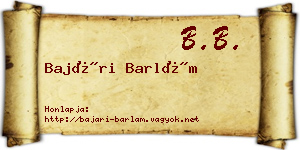 Bajári Barlám névjegykártya
